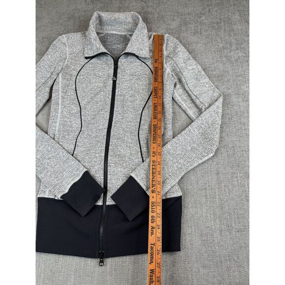 Lululemon Scuba Jacket Women Herringbone High Neck Stretch Pullover Sweater Sz 4 - Picture 5 of 6